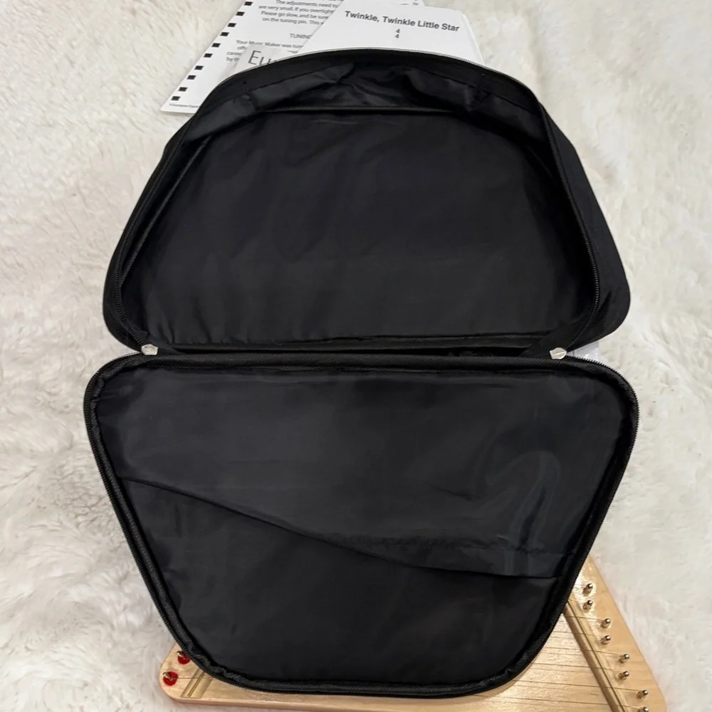 European Expressions Style Lap Harp in Natural Wood with Red Tuning Pins - Picture 8 of 17